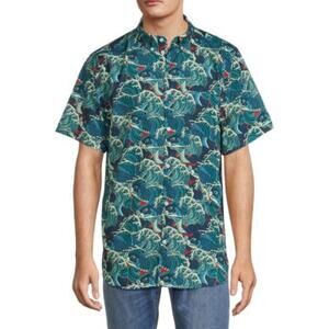 WeSC Men’s L Patterned Button-Up Shirt Koi Fish Print